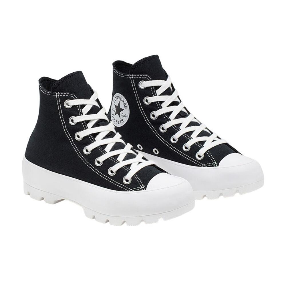 Converse Lugged Chuck Taylor All Star Sneakers High Top Platform Black White 7